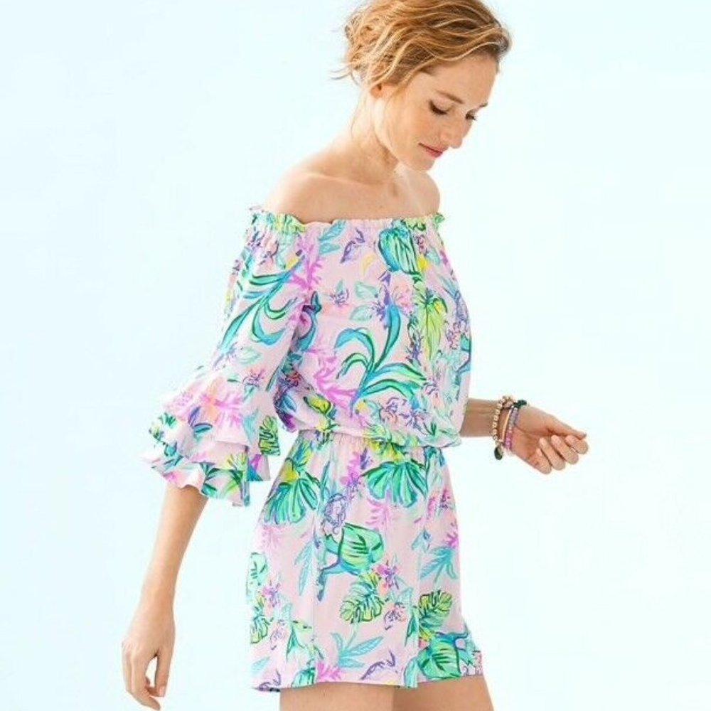 Lilly Pulitzer Calla Romper off shoulder